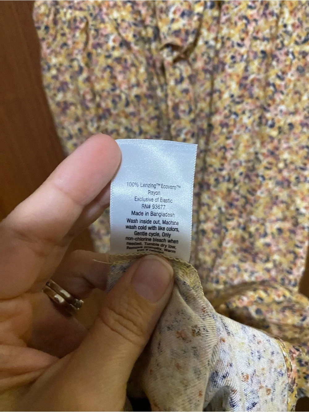 Arizona Jean Company Yellow Floral Midi Dress with Smocked Bodice XS - Picture 7 of 8